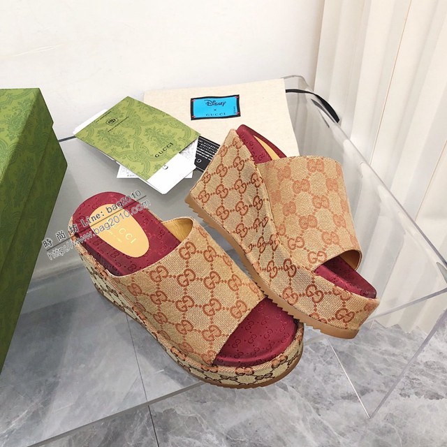 Gucci/Summer最新限量厚底拖鞋 gucci古馳新顏色拖鞋 dx3535